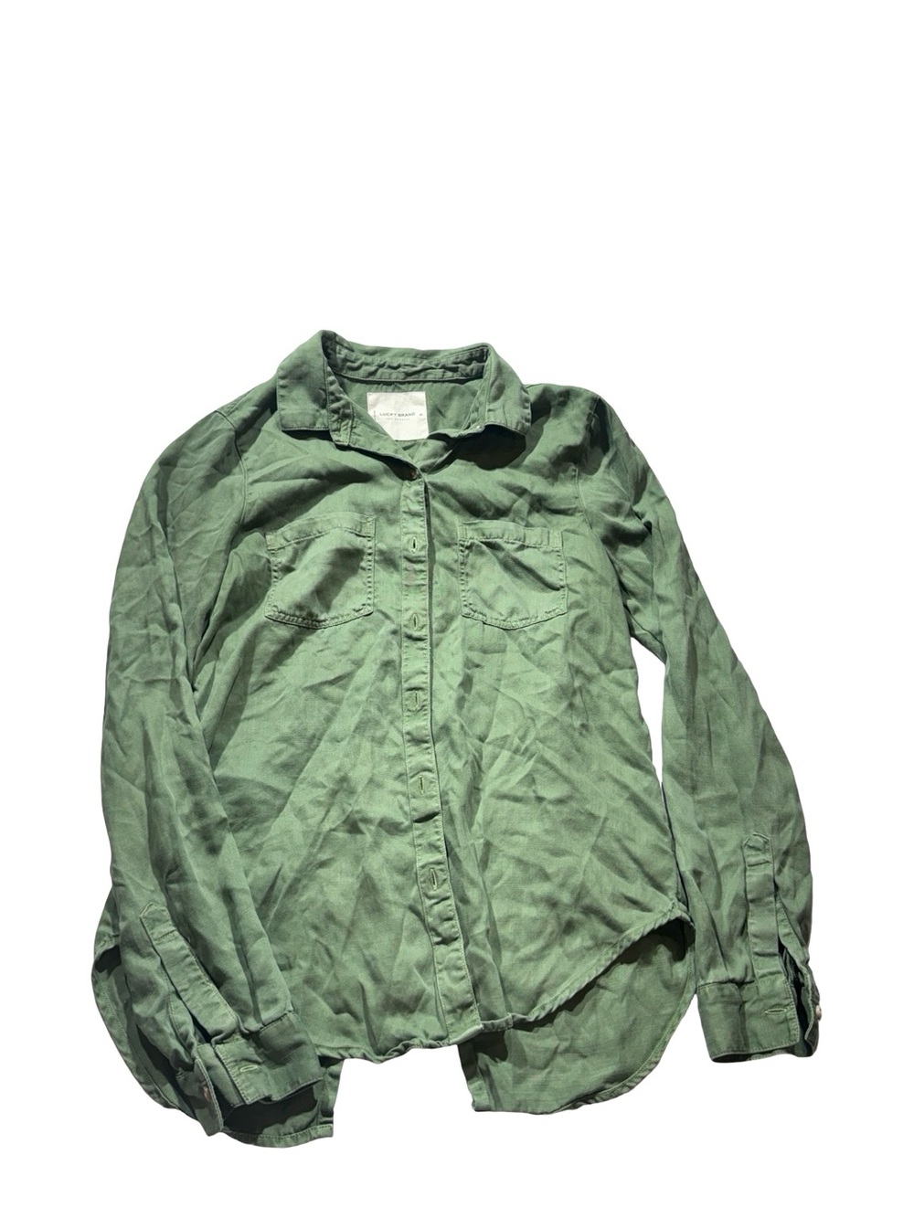Lucky Brand Sage Green Button-Front Shirt